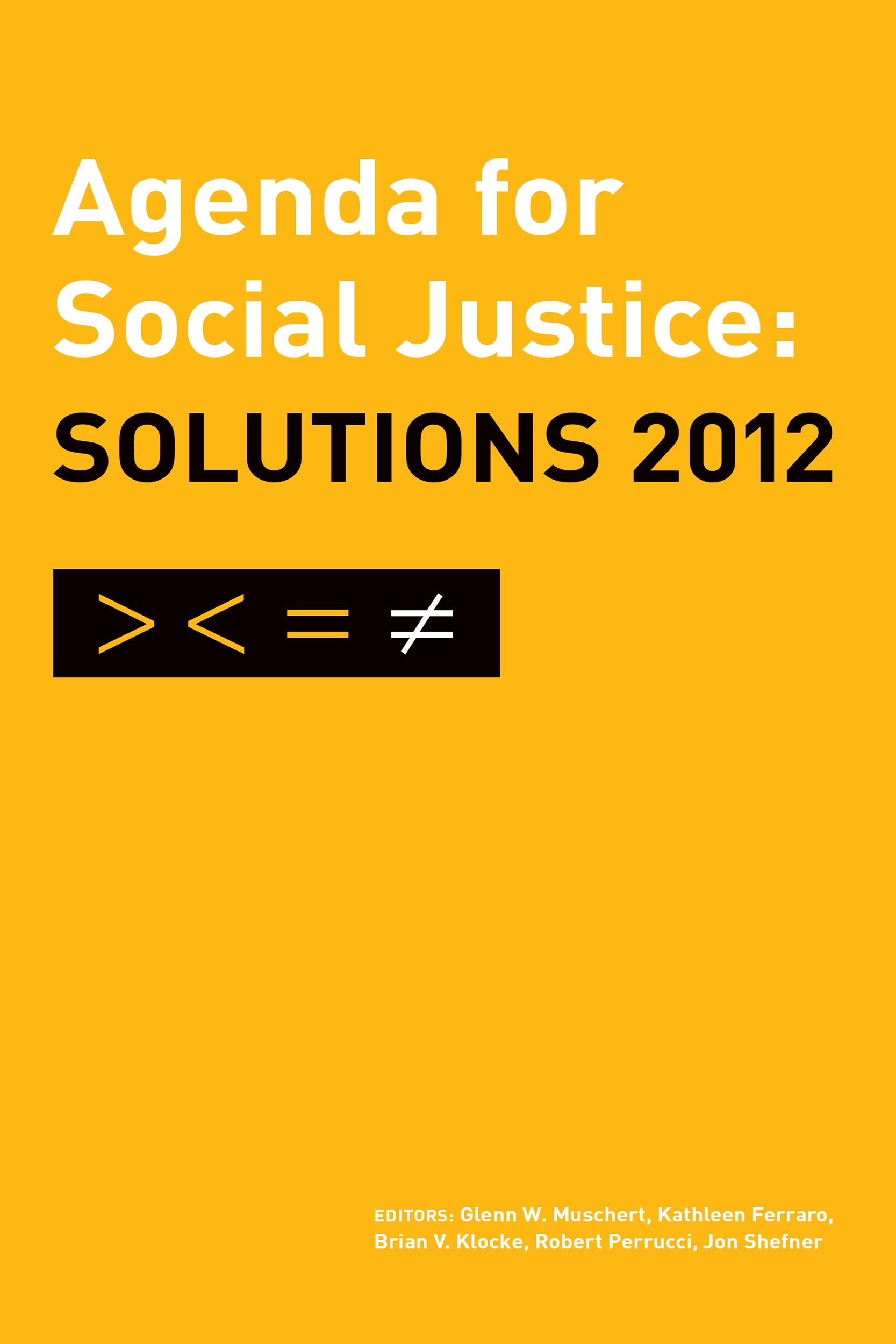 Agenda for Social Justice cover
